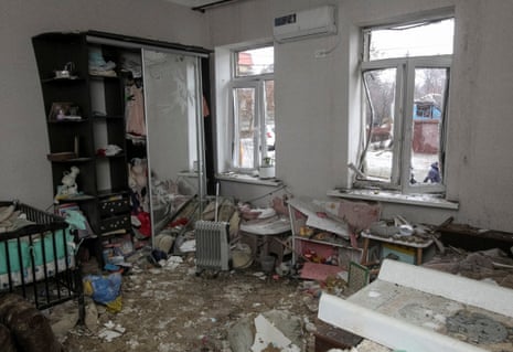 Nearly 300,000 people in Ukrainian city of Odesa without power or water after Russian drone strikes - Europe live | Ukraine 3 The interior of a child's room was damaged by the drone attack.