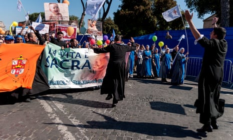Activists in Rome participate in the national march for life