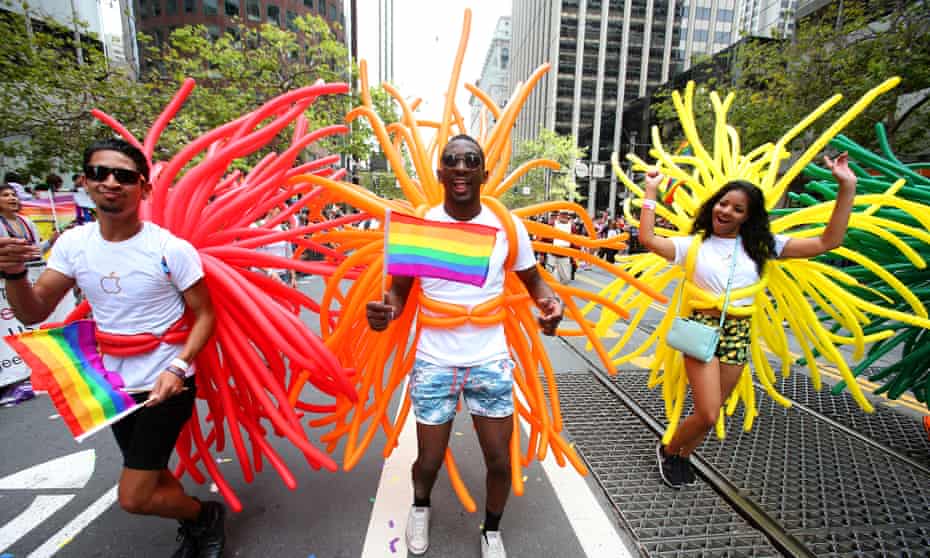 Some of the colours of the rainbow at 2015’s San Francisco Pride