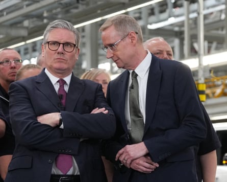 Jaguar Land Rover CEO Adrian Mardell with Keir Starmer