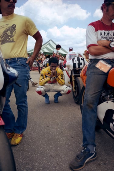 John Williams, Bryar Motorsports Park, Loudon, New HampshireThe 1960s brought us the Japanese Honda, Kawasaki, Suzuki and Yamaha, who in their cleverly designed campaign to capture middle income earners created a multimillion-dollar motorcycling middle class. Motorcycle model names such as Nighthawk, Invader, Intruder and Rebel played to consumer fantasies born in motorcycling’s earlier outlaw image, while advertising slogans such as “you meet the nicest people on a Honda” ensured middle-class respectability’