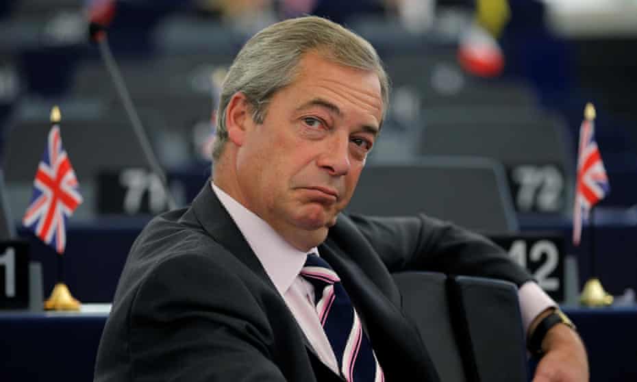 Nigel Farage in the European parliament in Strasbourg.