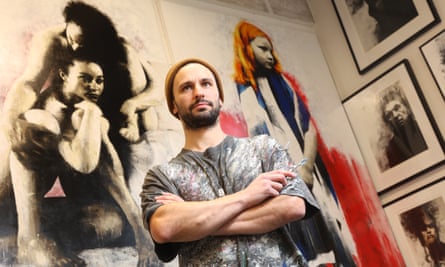 Artist James Kling in his studio