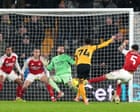 Arsenal suffer new blow in title race after Edozie’s equaliser boosts Wolves