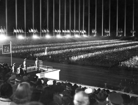 Adolf Hitler speaks at the Nuremberg Rally, 1938