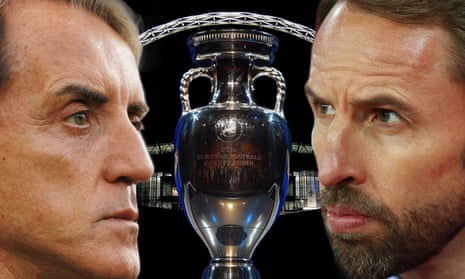 Roberto Mancini and Gareth Southgate will lead their teams in Sunday’s final.