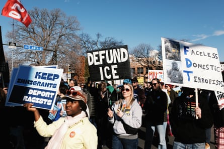 A protest demanding ICE out of Minnesota in February, after agents swarmed the city during Operation Metro Surge.