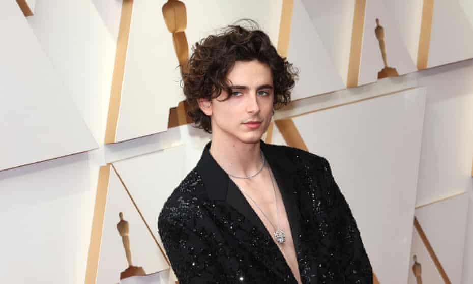 Chest in show: Timothée Chalamet gives 2022's Oscar red carpet its biggest fashion moment | Oscars 2022 | The Guardian