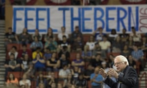 Bernie Sanders at a campaign rally In Oklahoma City, February 2016.