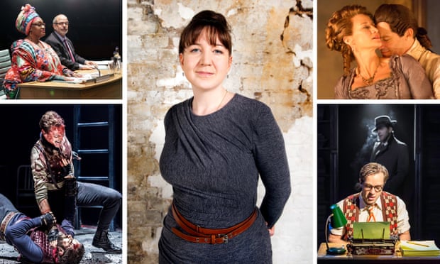 Trailblazer … Josie Rourke and, clockwise from top left, the Donmar productions of The Committee, Les Liaisons Dangereuses, City of Angels and Coriolanus.