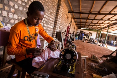 Lebron Baroka, an 18-year-old from a militia-controlled town called Bangassou, works as a tailor at Chinko.