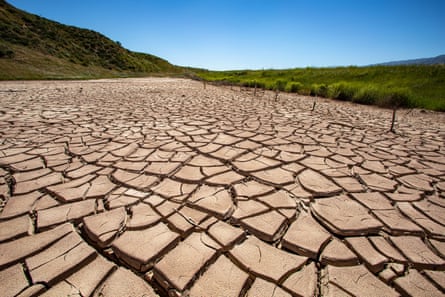 A Highway 166 drainage culvert was flooded with silt and mud during heavy winter rains, causing the soil near Cuyama to crack under warm temperatures in April.