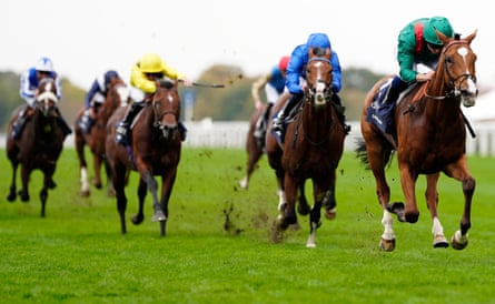 Calandagan leads the field home in the Champion Stakes at Ascot in October.
