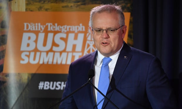 Prime minister Scott Morrison at the bush summit in Cooma on August