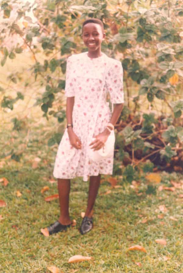 Imbolo Mbue in Limbe in the mid-90s with short hair
