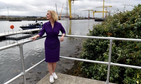 Liz Truss at Belfast Harbour, 17 August 2022. 