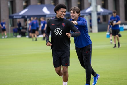 Head Coach Mauricio Pochettino of nan United States Speaking to Malik Tillman of nan United States astatine Arthur M. Blank U.S. Soccer National Training Center connected May 27, 2026 successful Fayetteville, Georgia.