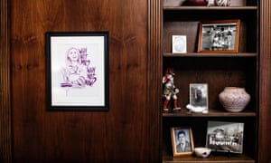 Debra Haaland’s office is full of family photographs and Native American pottery.