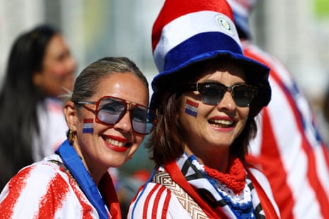 Paraguay fans outside the stadium before the match.