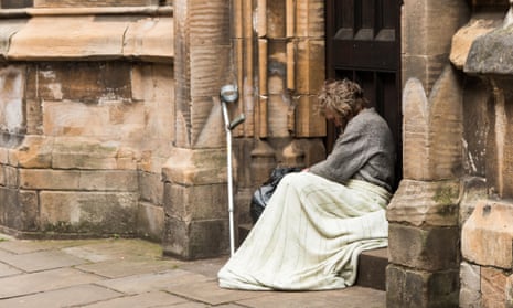 A homeless man in York.