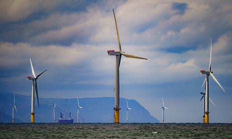 Turbines at an offshore windfarm