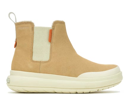 Merrell women’s tan and cream Marquette Thermo Pull-On Waterproof boots