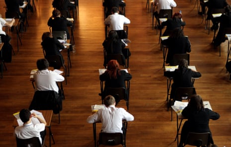 Maths exam in progress at a secondary school in Gloucestershire