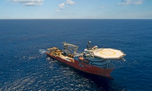 The 'Seabed Constructor' in the southern Indian Ocean off the coast of South Africa, on 4 January 2018. The ship and its unmanned submarines has been scouring the ocean floor for wreckage from flight MH370.