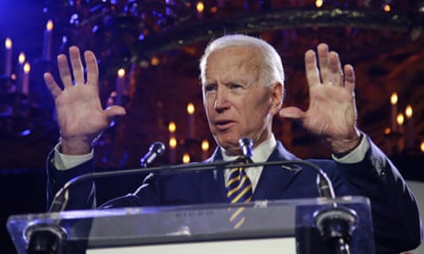 Joe Biden, speaking in New York on Tuesday, said Anita Hill should not have had to face a panel of ‘a bunch of white guys’.