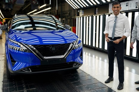 Rishi Sunak at the Nissan factory in Sunderland.