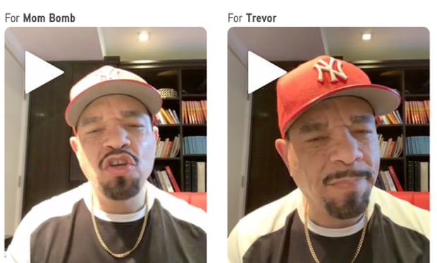 Ice T, the rapper and star of Law and Order, appears in a series of shout-out videos on the Cameo website