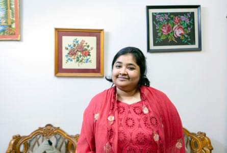 Working mother, Ayesha Sabrina, at home in Dhaka, Bangladesh.
