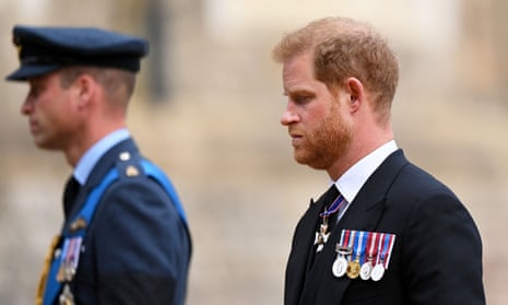 Harry and William in London in September, following the death of the Queen. The Guardian obtained a copy of Harry’s autobiography.
