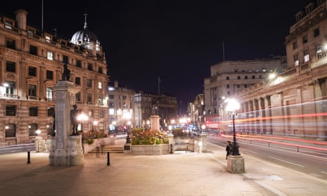The Bank of England, in the City of London last night.