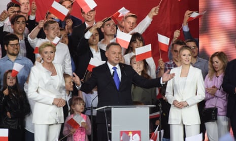 Andrzej Duda, the Law and Justice party presidential candidate, addresses his supporters in Pultusk