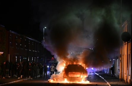 A blazing vehicle.
