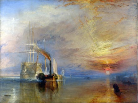 Turner painting of a steam tug towing a larger sailing vessel