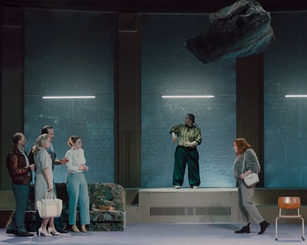 Heavy symbolism … a damoclean boulder in A Woman Alone.