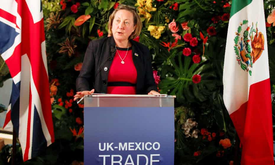 The international trade secretary, Anne-Marie Trevelyan, speaking during an event to launch a free trade deal with Mexico