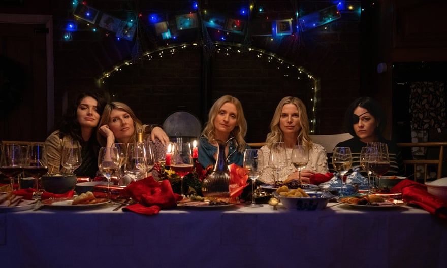 Last supper … Eve Hewson, Sharon Horgan, Anne-Marie Duff, Eva Birthistle and Sarah Greene in Bad Sisters.