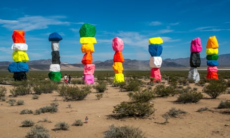 Seven Magic Mountains, Ugo Rondinone’s sculpture in the Nevada desert near Las Vegas.