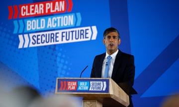Rishi Sunak delivers a speech to launch the Conservatives' general election manifesto