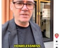 Burnham talking about homelessness on TikTok