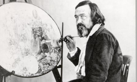 Richard Dadd at his easel in the 1850s, photographed by Henry Hering 