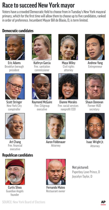 The field of candidates in Tuesday’s New York mayoral primary. (AP Graphic)