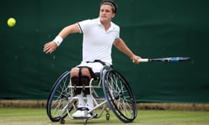 Gordon Reid in action in the men’s wheelchair singles.