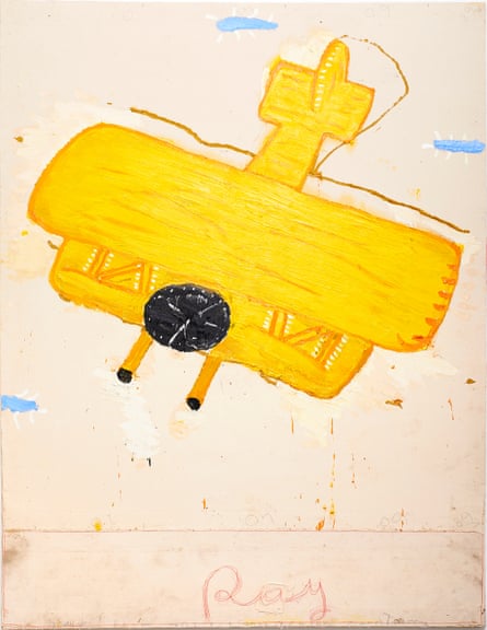 Ray’s Yellow Plane (Film Notes), 2013 by Rose Wylie.