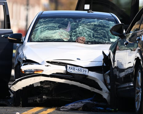 a severely damaged car