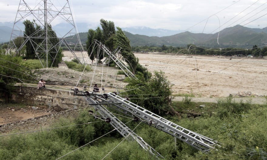 Fallen electricity pylon