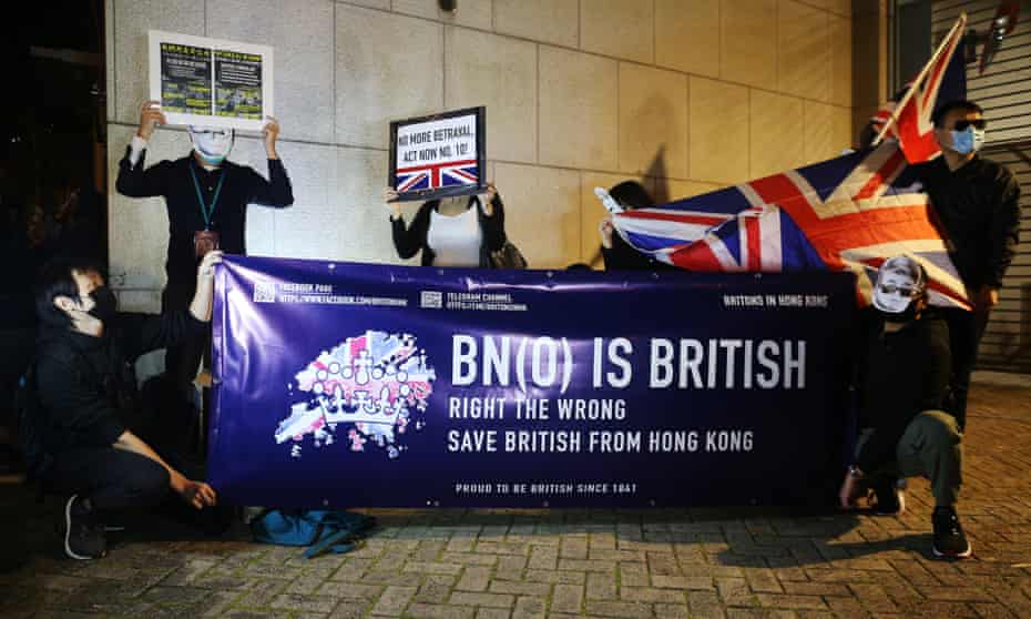 A demonstration by British National Overseas movement